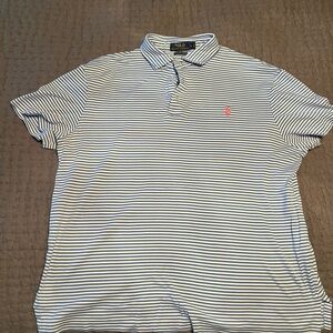 Polo by Ralph Lauren Blue and White Striped Polo Shirt